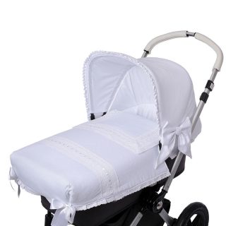 Colcha Capazo A Medida Carro Bebé 684 Blanco Puntillas Bebiti By Nanetes