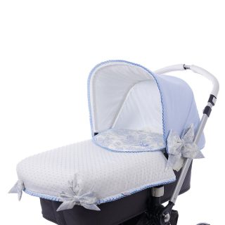 Colcha Capazo A Medida Carro Bebé 752 Plumeti y Toile Bebiti By Nanetes