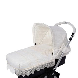 Colcha Capazo A Medida Carro Bebé Beige Puntillas Tul By Nanetes