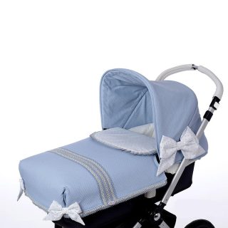 Colcha Capazo A Medida Carro Bebé Napoles Bolillo Plomo Bebiti By Nanetes