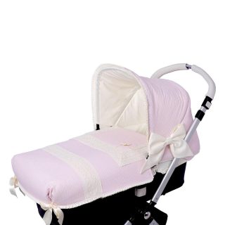 Colcha Capazo A Medida Carro Bebé Rosa Valencienne By Nanetes