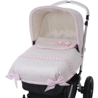 Colcha Capazo A Medida Carro Bebé 828 Topos Beige Bebiti By Nanetes