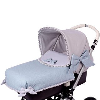 Colcha Capazo Estrellitas 171 Azul Plomo Bebiti Nanetes