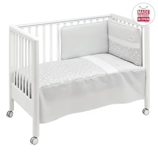 Colcha y Chichonera Cuna Stars Gris