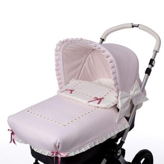 Colcha Capazo A Medida Carro Bebé U Pasacintas Rosa Bebiti By Nanetes