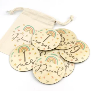 Placas cumplemeses personalizado Arco Iris