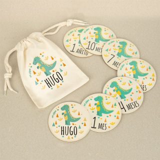 Placas cumplemeses personalizado Dino