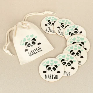 Placas cumplemeses personalizado Panda