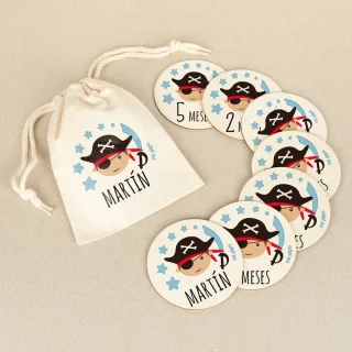 Placas cumplemeses personalizado Pirata
