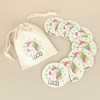 Placas cumplemeses personalizado Unicornio