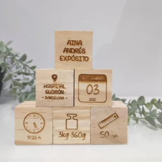 Bloques Madera Personalizados Datos Nacimiento