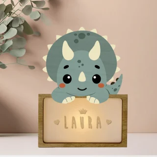 Lampara Infantil Personalizada Triceratops