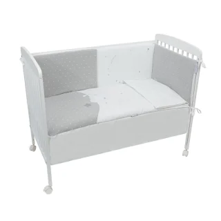 Edredón con Protector Cuna Dolce Gris Pirulos