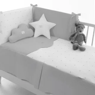 Edredon y Protector cuna Bopi Gris Uzturre