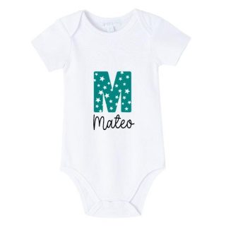Body Bebe personalizado Inicial Menta
