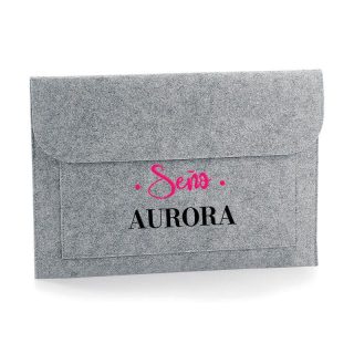 Funda para portátil personalizada fieltro gris