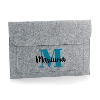 Funda para portátil personalizada fieltro gris