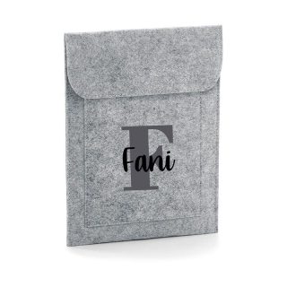 Funda tablet personalizada fieltro gris