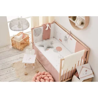 Edredón con Protector Cuna Jolie rosa