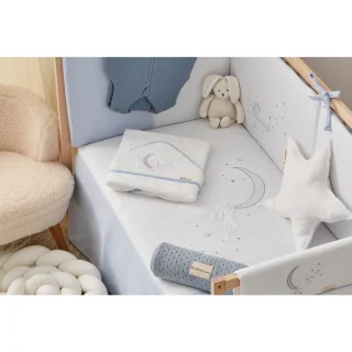 Edredón con Protector Cuna Moon celeste