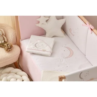 Edredón con Protector Cuna Moon rosa