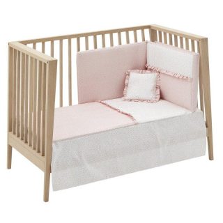 Colcha Cuna con protector Liberty rosa Cambrass