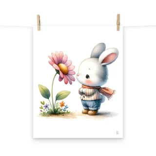 Lamina decorativa Conejito Flor