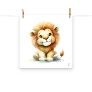 Lamina Decorativa Infantil Leon Acuarela