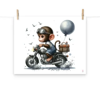 Lamina decorativa infantil Mono Moto