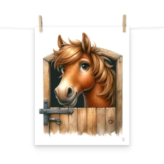 Lamina Infantil Caballo en cuadra