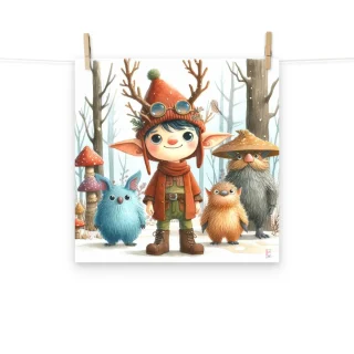 Lamina infantil Duende rojo del Bosque