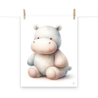 Lamina infantil enmarcar Hipopotamo peluche