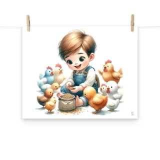 Lamina infantil Niño gallinitas