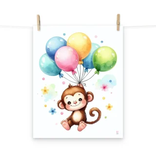 Lamina para enmarcar Monito con globos