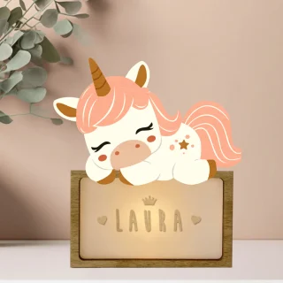 Lampara Infantil Personalizada Unicornio dormido