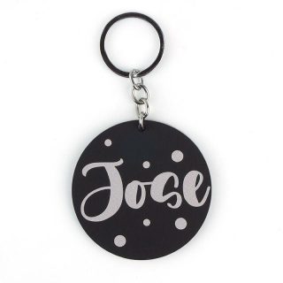 Llavero Personalizado Negro Puntitos Mi Pipo