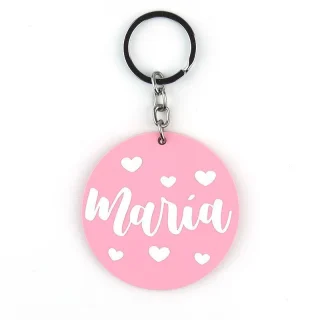 Llavero Personalizado Rosa Corazones Mi Pipo