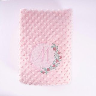 Manta Personalizada Bebé Inicial Guirnalda Redonda Nanetes