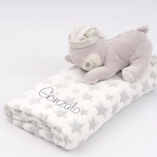 Manta Bebé Personalizada con Peluche Dormilón Nanetes