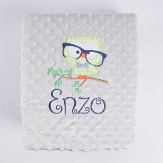 Manta Personalizada Bebé Buho en Rama Nanetes