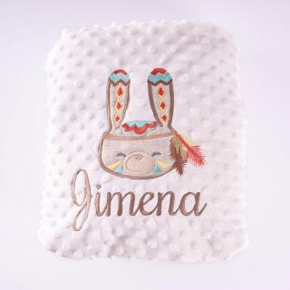 Manta Personalizada Bebé Conejo Tribal Nanetes