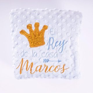 Manta Personalizada Bebé Frase Soy el Rey de la Casa Nanetes