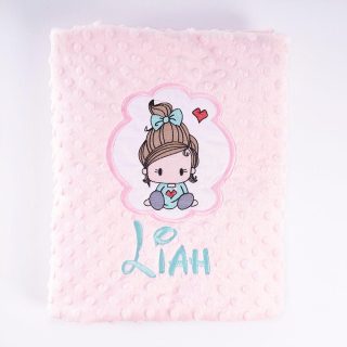 Manta Personalizada Bebé Niña Corazón Aplique Nanetes