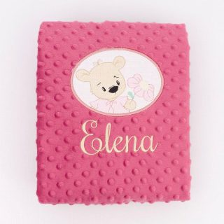 Manta Personalizada Bebe Osita flor Nanetes