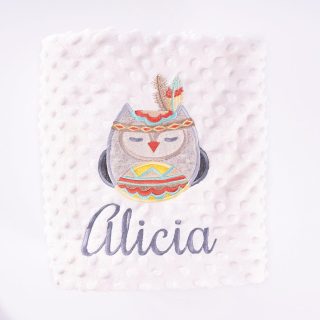 Manta Personalizada Bebé Buho Tribal Nanetes