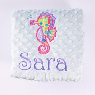 Manta Personalizada Bebé Caballito de Mar Nanetes