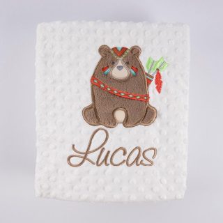 Manta Personalizada Bebé Oso Tribal Nanetes