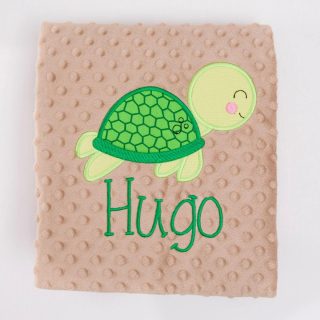 Manta Personalizada Bebé Tortuga Verde Nanetes
