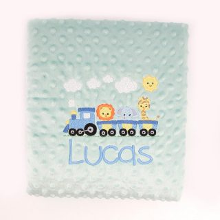Manta Personalizada Bebé Tren Animales Nanetes