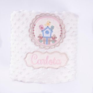 Manta Personalizada Bebé Casita de Pajaros Nanetes